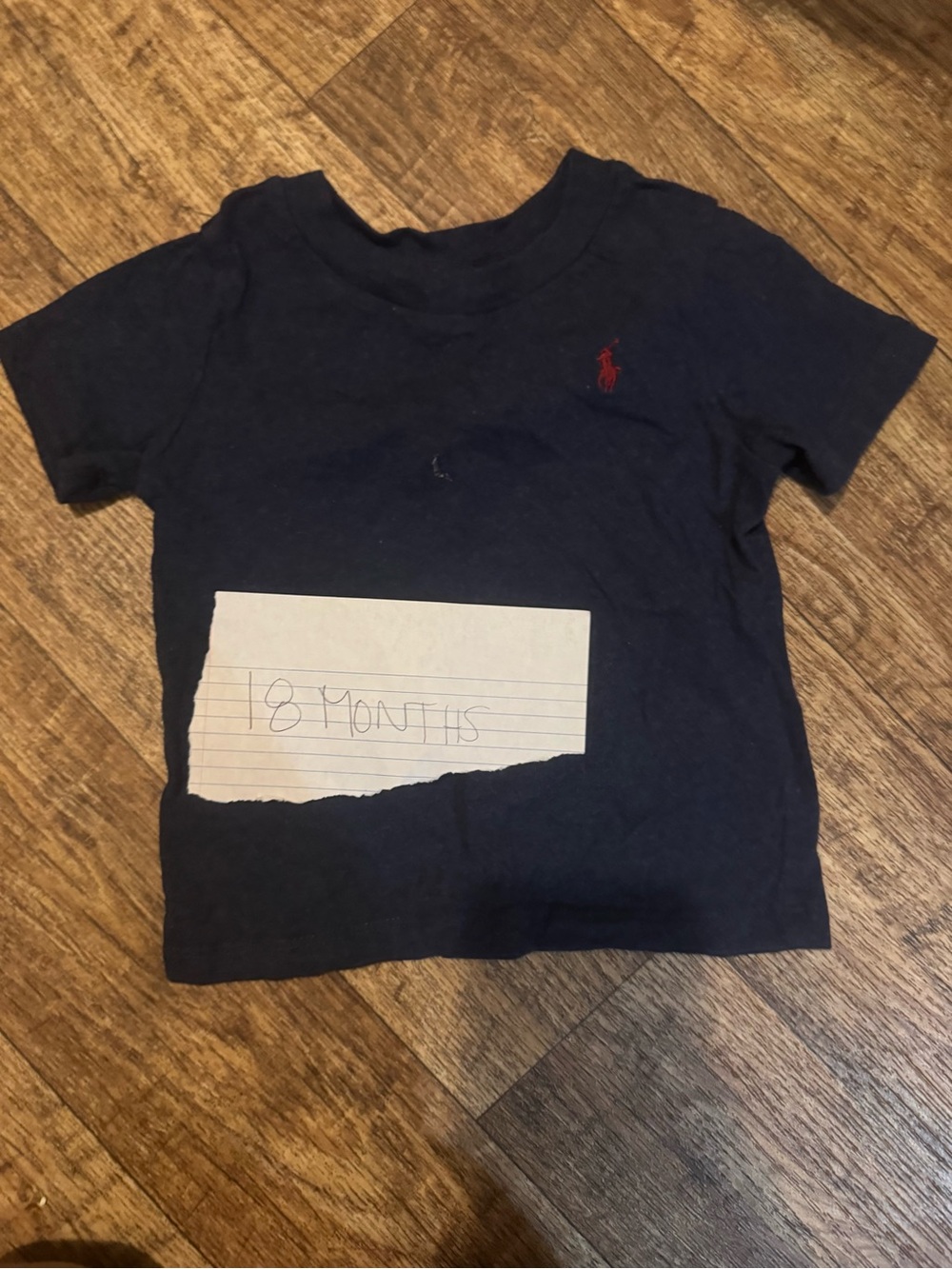 Ralph Lauren Navy Short Sleeve Tee with Red Pony Embroidery